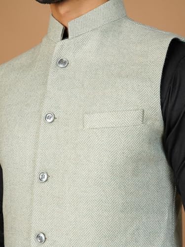 Image of WINTAGE Mens Tweed Wool Nehru Jacket