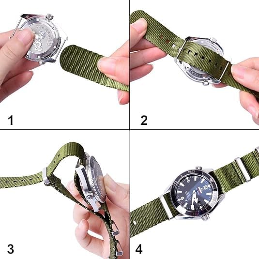 Ritche Christmas Gift Nylon Watch Strap with Heavy Buckle Bands 18mm 20mm 22mm Premium Seat Belt Nylon Watch Bands for Men Women, White Elephant Gifts, Stocking Stuffers for Men by Ritche - Used condition - Image 4