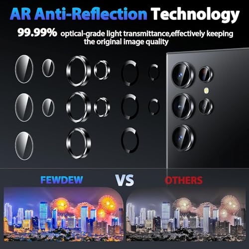 Image of Camera Lens Protector Compatible with Galaxy S24 Ultra | 9H Tempered Glass Camera Lens Guard | HD Clear Scratch Resistant Lens Cover | Case Friendly | Easy Installation Black