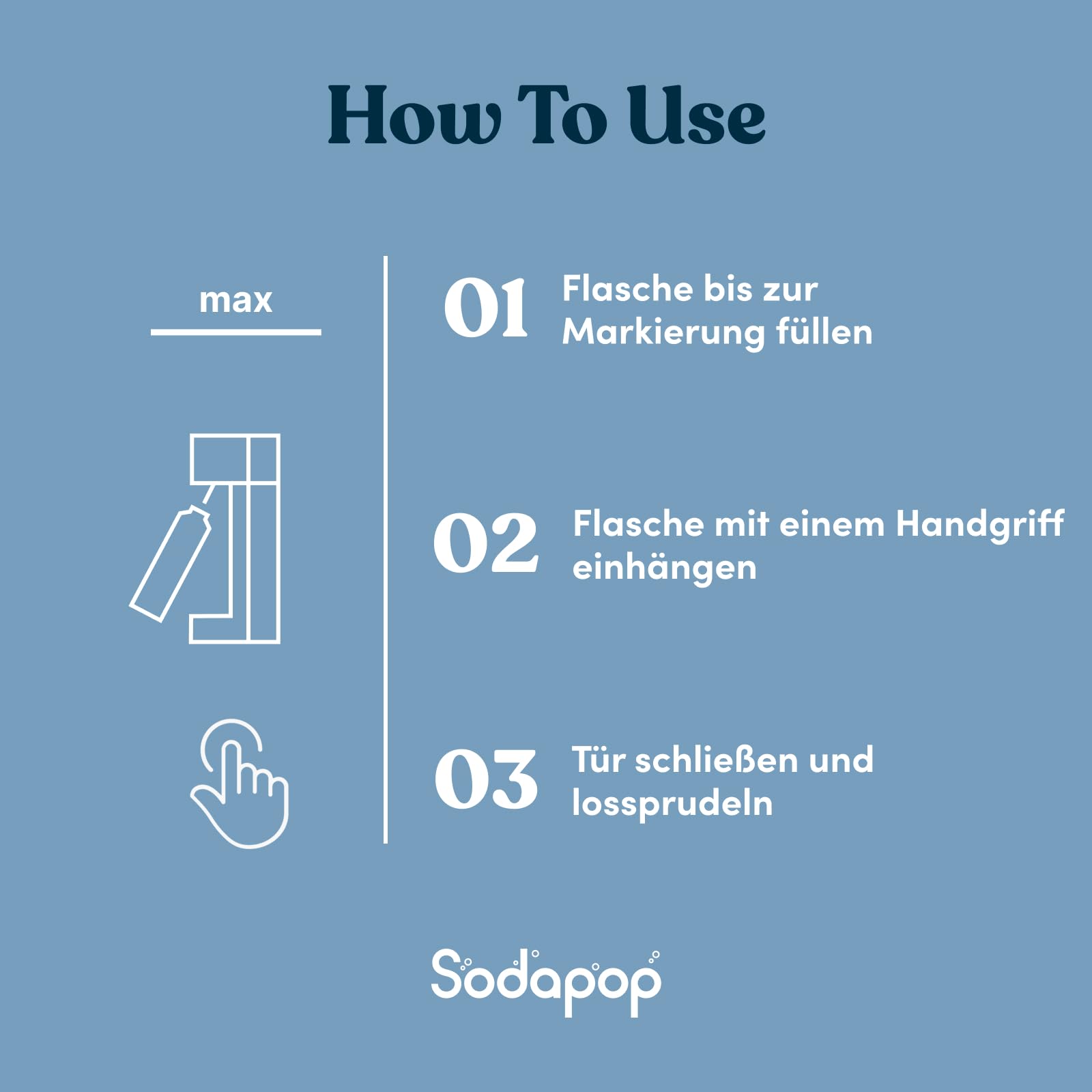Sodapop Wassersprudler Logan, inkl. 3 Glasflaschen (2x 850 & 1x 600 ml) und 1x CO₂-Zylinder, Starterset, Matt Schwarz, Höhe 42,6 cm