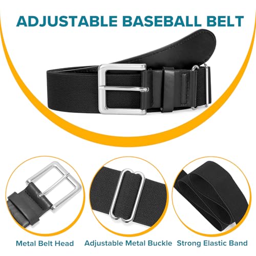 Baseball Socks and Belt Combo for Youth Adult - Softball Sock and Belt for Boys and Grils (2 Pairs of Socks & 1 Belt)3