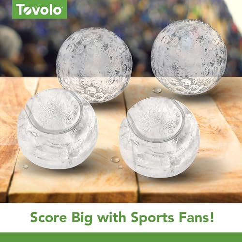 Image of Tovolo Sports Ice Mold Bundle Set of 4 Golf Ball and Tennis Ball Shapes Large Craft Ice Cubes for Whiskey Cocktails with Silicone Lids, Easy Fill Craft Ice Mold for Sports Fans