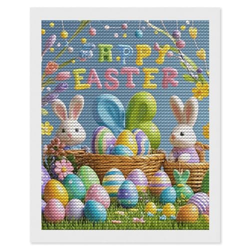 Peinture diamant Happy Easter FodPand pour décorer votre salon au printemps