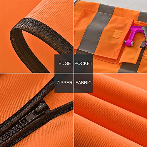 Gayisic Reflective Safety Vest, High Visibility, Bright Neon Color Construction Protector with Reflective Strips with Five Pockets (L, Orange) - Thumbnail 4