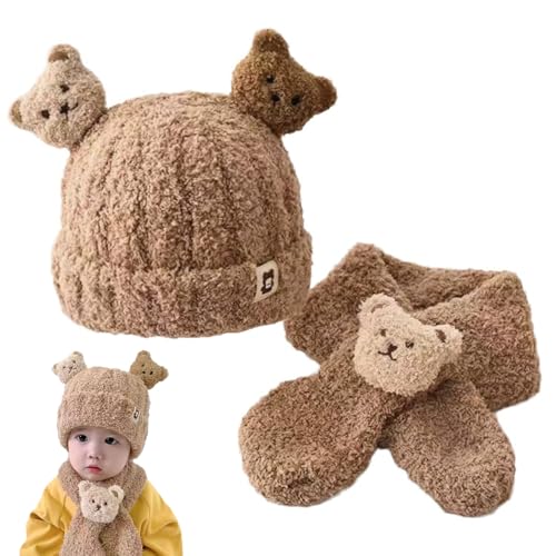 Neugeborenes Baby Mütze Schal Set, Wintermütze Babies, Mütze...
