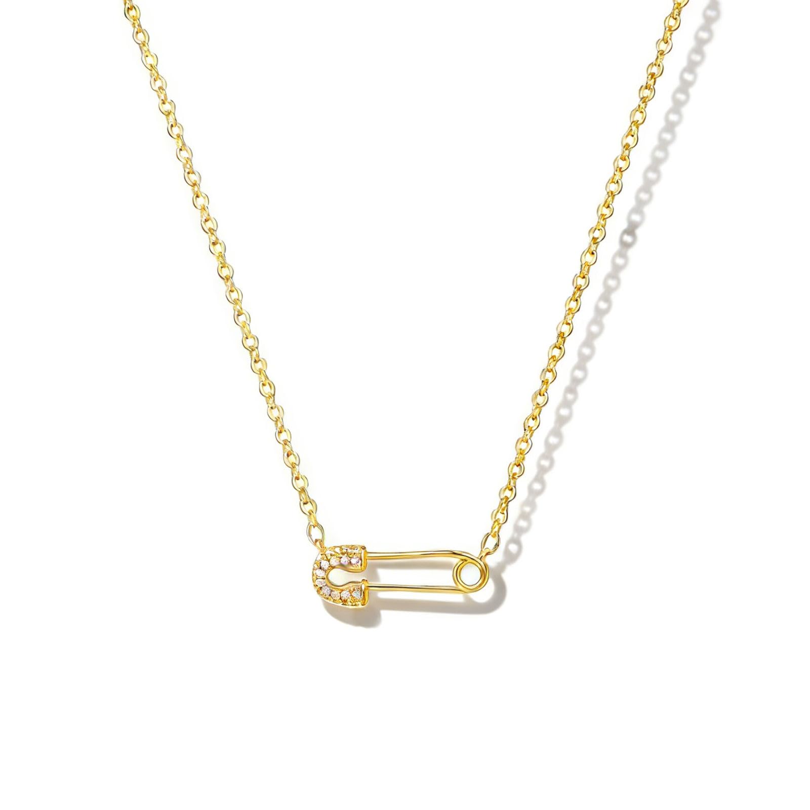 Gold Necklace for Women - 14K Gold Plated Dainty Italian Horn Star of David Butterfly Bow Sun Lotus Volleyball Baseball Cowboy Boots Necklace Jewelry Everyday for Women