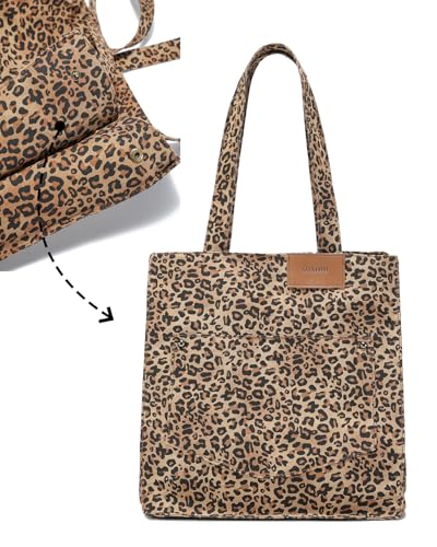 Bolso Tote Leopardado para Mujer Lona Grande miniatura 7