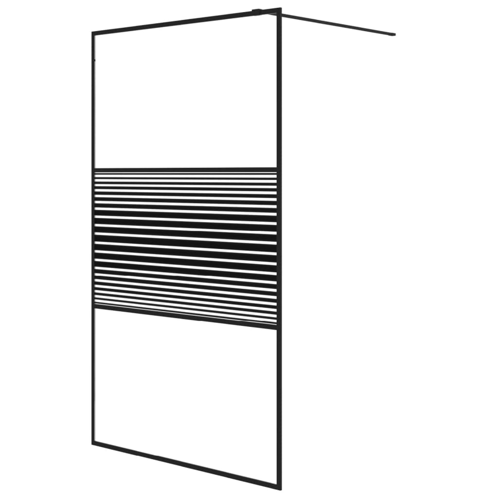 Mampara de Ducha Vidrio ESG Transparente Negro 115x195 cm Mampara Ducha Plegable