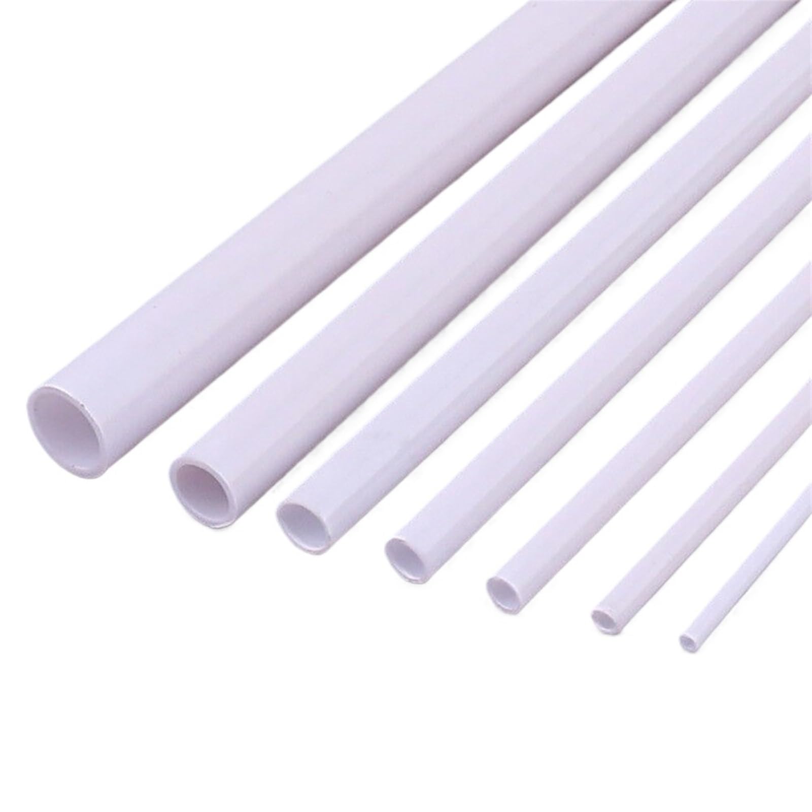 Tubo Cavo Tondo In ABS 250 Mm – Diametro 2-8 Mm Per Modellismo E Artigianato (Bianco)