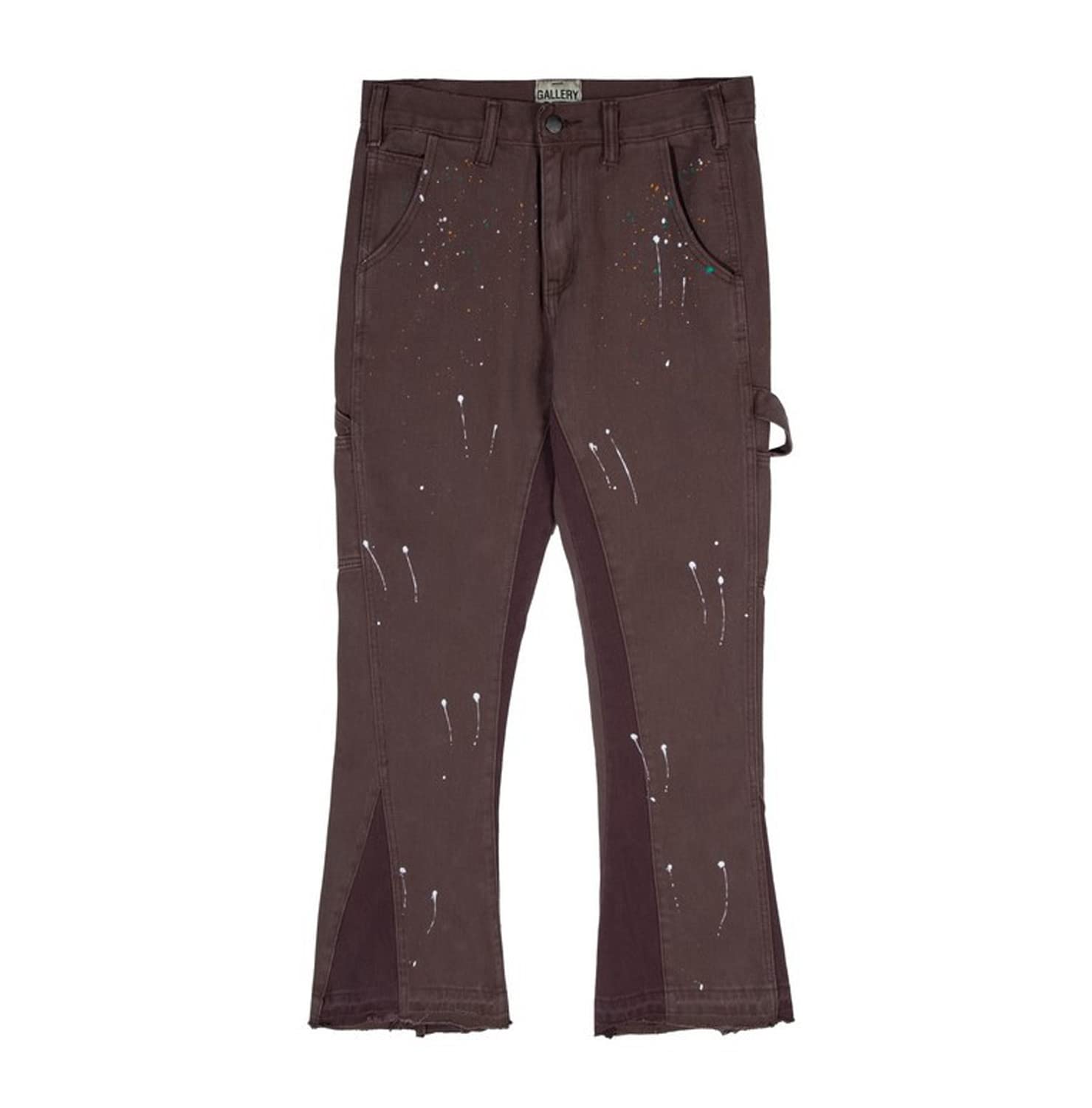 Gallery Dept Jeans Men's Vintage Ink Splash Print Pants Stripes Micro Flared Stretchy Jeans Trousers