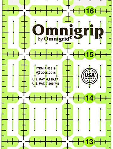 Omnigrip RN2518 Non-Slip Quilter\'s Ruler, 2-1/2 x 18-Inch