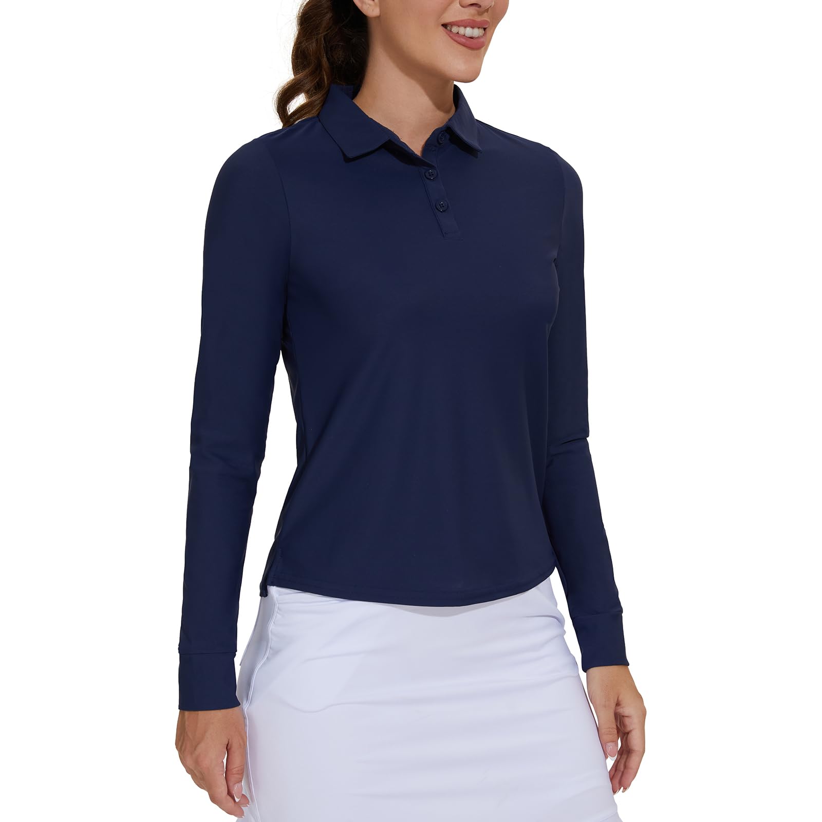M MOTEEPI Sun Shirts Polo de golf léger avec protection UV pour femme avec 3 boutons