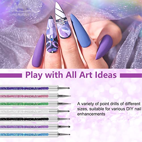 Image of Artdone 9PC Nail Art Brushes Set - Liner Brush, Dotting Pen, Gel Polish Painting Tools For Nail Art Design