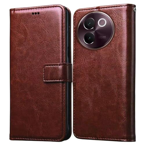 Image of Amazon Brand- Solimo Flip for Vivo V30e 5G (Leather Brown)