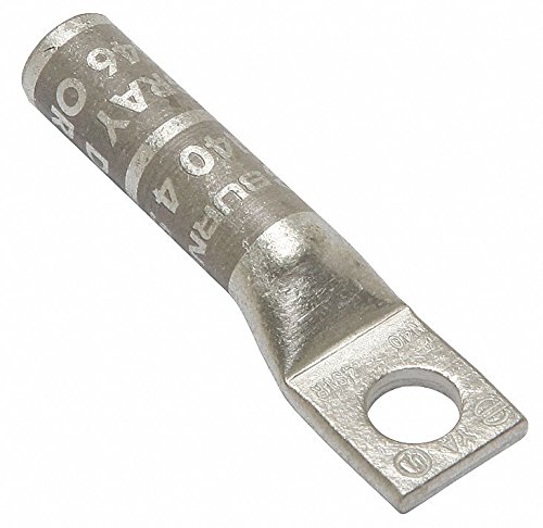 One Hole Lug Compression Connector, 4 AWG, Length: 1.87 in