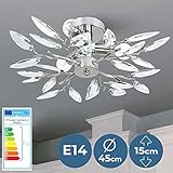 ⭐⭐⭐⭐⭐ CHARMANT: Dieser Kristall Blätter Lampe aus verchromtem Stahl und transparentem Acryl verleiht Ihrem Wohnzimmer, Esszimmer, Küche, Flur oder Schlafzimmer einen Hauch von Simplizität und Eleganz