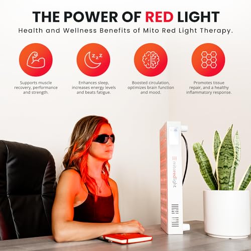 Image of Mito Red Light - MitoMID 2.0 Red Light Panel - Red Light Therapy for Face and Neck - Red Light & Near Infrared Red Light Therapy - At-Home Red Light Therapy for Body