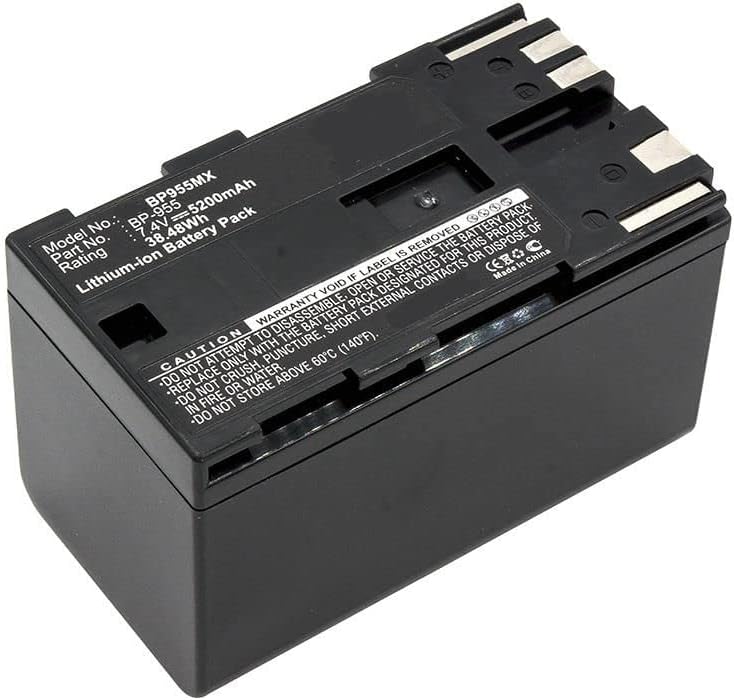 CoreParts Camera Battery for Canon 38.48Wh Li-ion 7.4V 5200mAh, BP-955 (38.48Wh Li-ion 7.4V 5200mAh Black 38.5Wh Li-ion 7.4V 5200mAh Black, EOS C100, EOS C100 Mark II, GL2, XF100,)