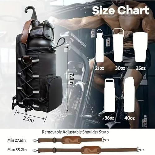 Magnetic Gym Bag with Water Bottle Holder & Phone Pockets & Shoulder Strap,Magnetic Bag Gym Accessories Organizer for Men Women,Crossbody Bag for Sports & Travel (Brown)4