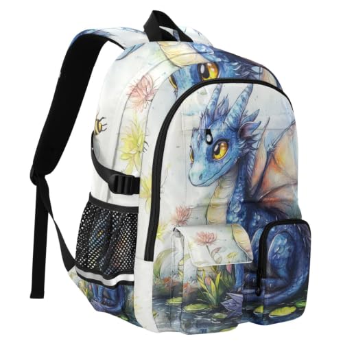 Mochila escolar de dragón azul para el instituto y escapadas de fin de semana 2
