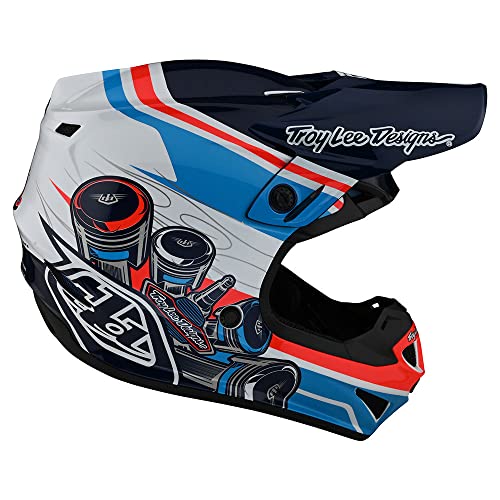 Troy Lee Designs Se4 Polyacrylite Midnight Motocross Helmet W/Mips - Full Face Offroad Motorcycle Dirt Bike Atv Powersports Dual Sport Racing Helmet - Mens Womens Unisex (Blue/Orange, Xl) #TOP4