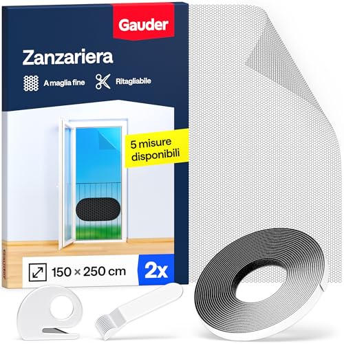 GAUDER Zanzariera finestra, zanzariere per finestre (2 pz, 150x250cm)