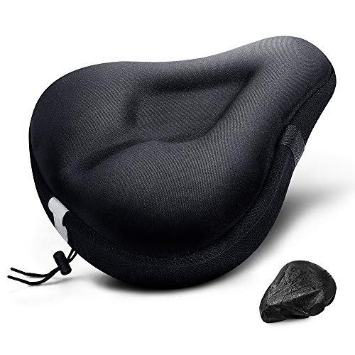 ANZOME Bike Seat Cushion, Wide Gel Bike Seat Cover & Extra Soft Gel