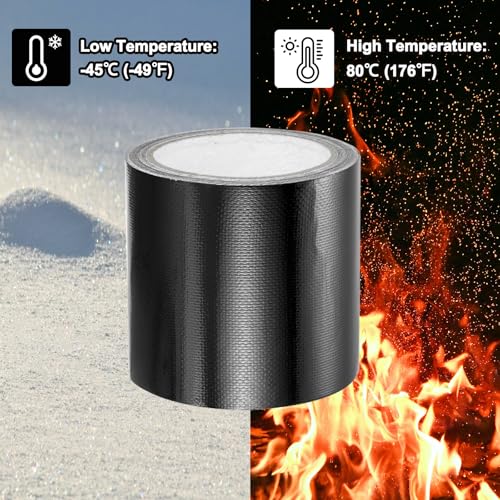 Image of PATIKIL Awning Repair Tape 4 inch x 26ft Waterproof Canvas Tape High Adhesive Tear Repair Patch Kit for PVC Tarpaulin Tent Awning Fabric RV Sail Boat Cover, Black