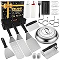 POLIGO 28PCS Griddle Accessories Kit, Flat Top Grill Accessories Set for Camp Chef, Grill Spatula Set with Enlarged Spatulas, Basting Cover, Scraper for Cooking Indoor or Outdoor Barbecue