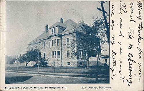 St. Joseph's Parish House Burlington, Vermont VT Original Antique Postcard 1907