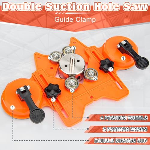 Image of Semderm Diamond Hole Saw Kit, Tile Hole Saw with Double Suction Cups, Diamond Drill Bits for Glass, Porcelain Tile, Ceramic, Grantite, Marble