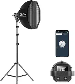 Kit de iluminação de estúdio fotográfico GVM 80W, luz de vídeo LED com suporte Bowen Softbox de 59,9 cm, suporte de tripé, luz do dia de saída contínua 5600 K luzes para fotografia