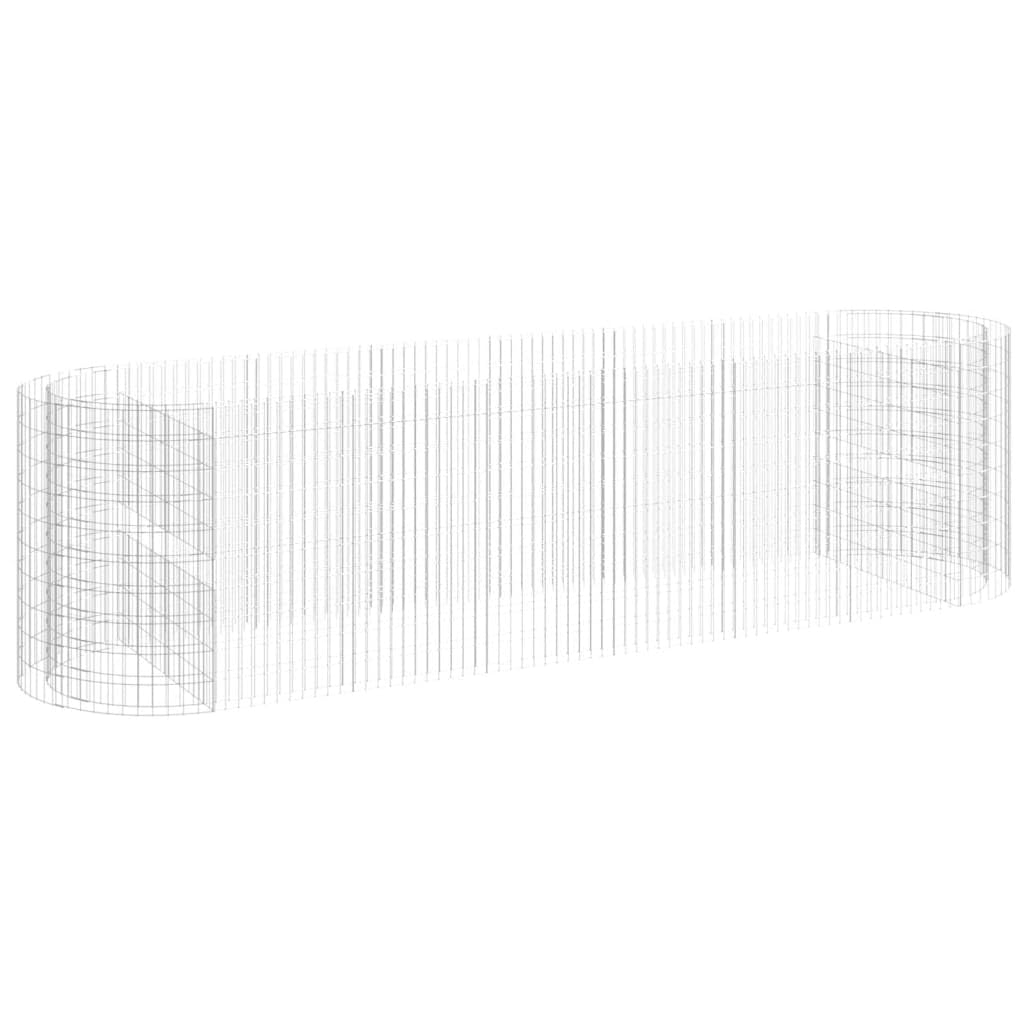 Gabbione con Letto Rialzato in Ferro Zincato 400x100x100 cm per Fioriere da Giardino e Patio, Struttura Stabile in Acciaio Resistente agli Agenti Atmosferici, Ideale