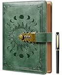 ZXHQ Lock Diary with Pen, Secret Diary with Lock, A5 Ruled 240 Pages PU Leather Journal with Lock, Refillable,Brown Edge,A5 Premium Grey