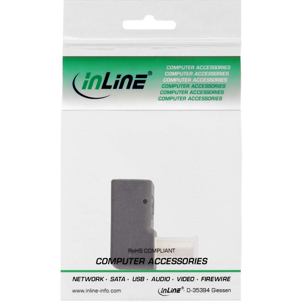 InLine® Adapter DisplayPort, DisplayPort wtyczka/gniazdo, zagięty w dół, 17199U