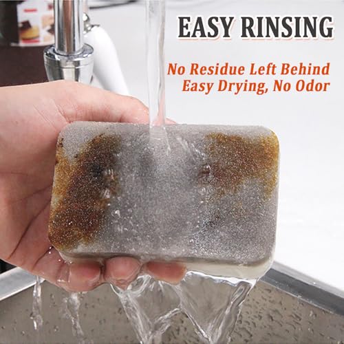 Image of Taeku Natural Kitchen Sponge, 6 Pack Heavy Duty Scrub Cellulose Sponge Premium Multifunction Eco Friendly Cleaning Sponges for Dishes (Grey)