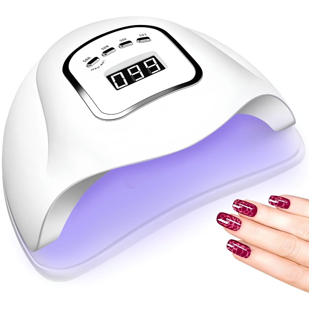 THR3E STROKES Professional Intelligent LED Automatic Sensor LED UV Nail Dryer Nail Curing Nail Art Lamp Manicure Pedicure Tool Gel Based Nail Polish for All Kind of Nail Paints (150W X5)-image-42