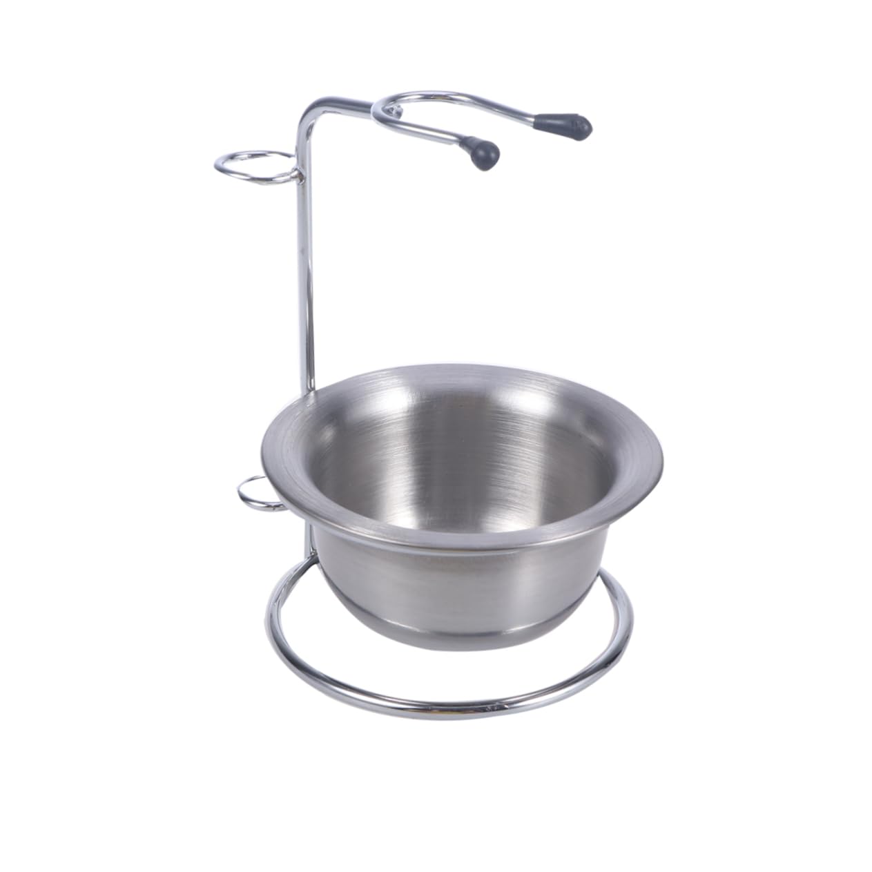 SOESFOUFU Stainless Steel Shaving Stand Bowl Brush Holder Safety Razor Brush Stand Silver Durable Design