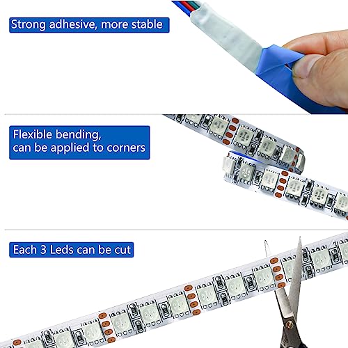 Tesfish 12V RGB LED Strip Lights, 5M 600 LEDs SMD 5050 LED Light Strip IP20 Color Changing LED Rope Light for Bedroom Kitchen - Image 3