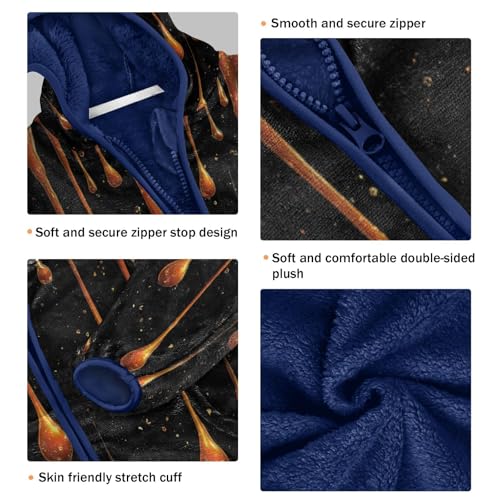 Dripping Honey on Black Toddler Fleece Jacket Girl Boys Hooded Fleece Jacket Coat Warm Outwear Zip-up 3-10T3