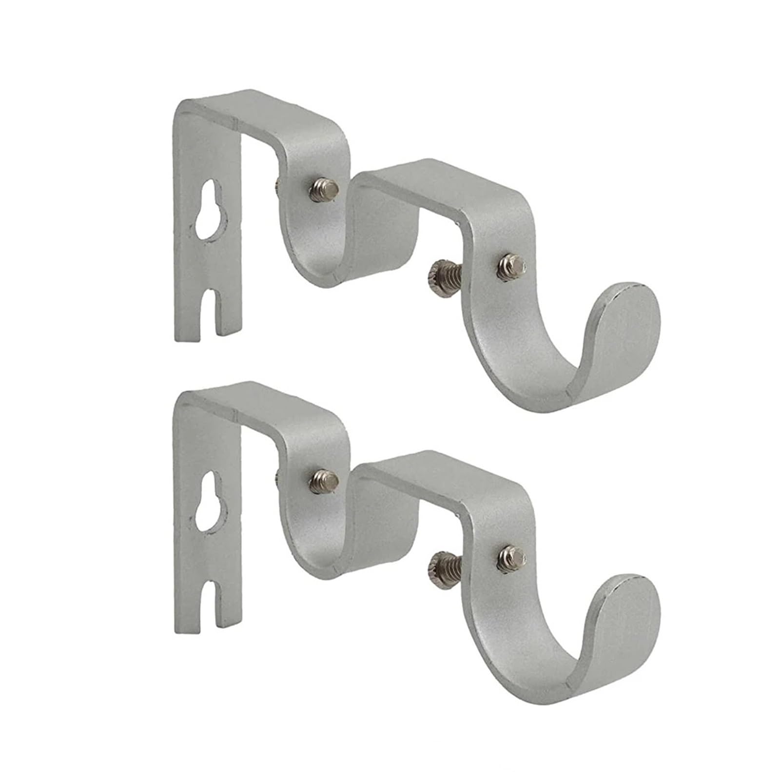Catchorn Curtain Rod Brackets 2Pcs Double Curtain Rod Brackets Holders Pole Support With Installation Screws Window Drapery Home Decor for Bathroom Balcony Kitchen Cupboard