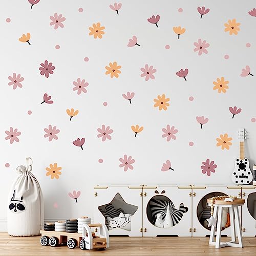 Vinilos Decorativos Floral para Pared, 8 Láminas Rosa Boho miniatura 4
