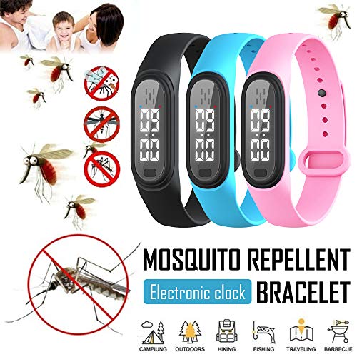 Pulseiras Repelentes de Mosquitos,Pulseira ultra-sônica eletrônica anti-mosquito de segurança,Relógi