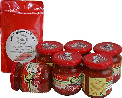 SPARSET ANGEBOT 6 x Erös Pista Starker Stefan Paprikacreme Univer + 1A Qualität Ungarische Paprikapulver Szegediner Edelsüß 100g insg. 1300g Sparpaket Cover