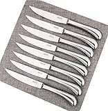 Steak Knives Set of 8 - Shiny Polished Blade & Handle - Premium Stainless Steel, Dishwasher Safe -...