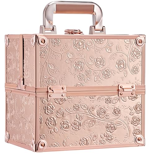 FRENESSA Makeup Train Case Cosmetic Box Portable Makeup Case Orga...