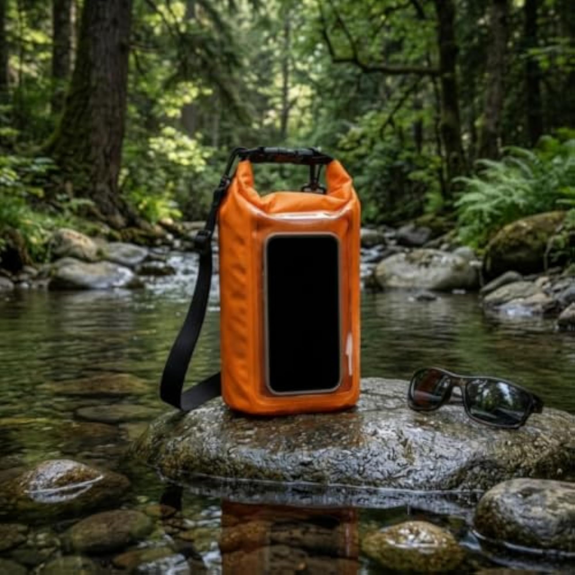 Phone Dry Bag with Strap, Black