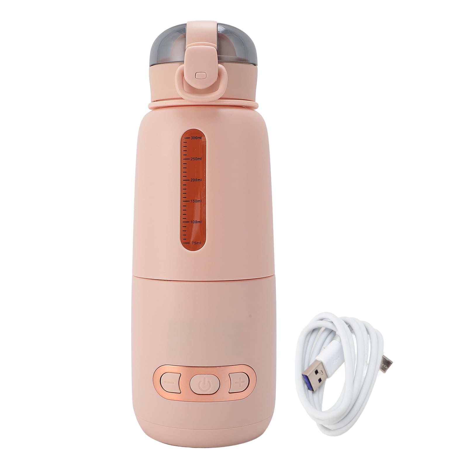 Scaldabiberon Portatile, Riscaldamento Rapido da 37°C a 55°C, Scaldalatte da 300 Ml, Batteria da 15000 MAh, Scaldabiberon Senza Fili, Ricarica USB per Casa, Auto, Viaggi, Ufficio