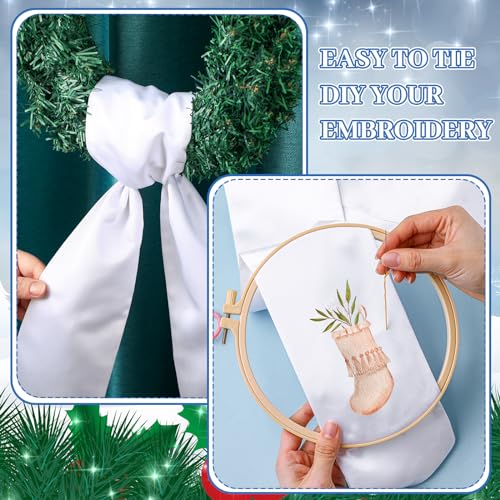 image for VitalCozy 4 Pcs Wreath Sash for Front Door Blank Wreath Sash Accessori