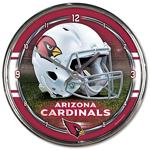 Horloge chromée NFL WinCraft de 30,5 cm pour la décoration murale intérieure des passionnés